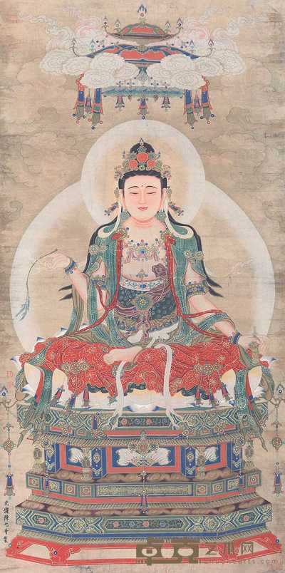 陈允升 观音像 镜心 131×65cm